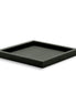 Dark grey-olive 36 × 36 cm tray, no handles interrupting the line of its 3.5 cm wall