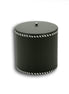 Dark olive khaki 14 cm ice bucket, lid closed with its steel knob above the laced rim