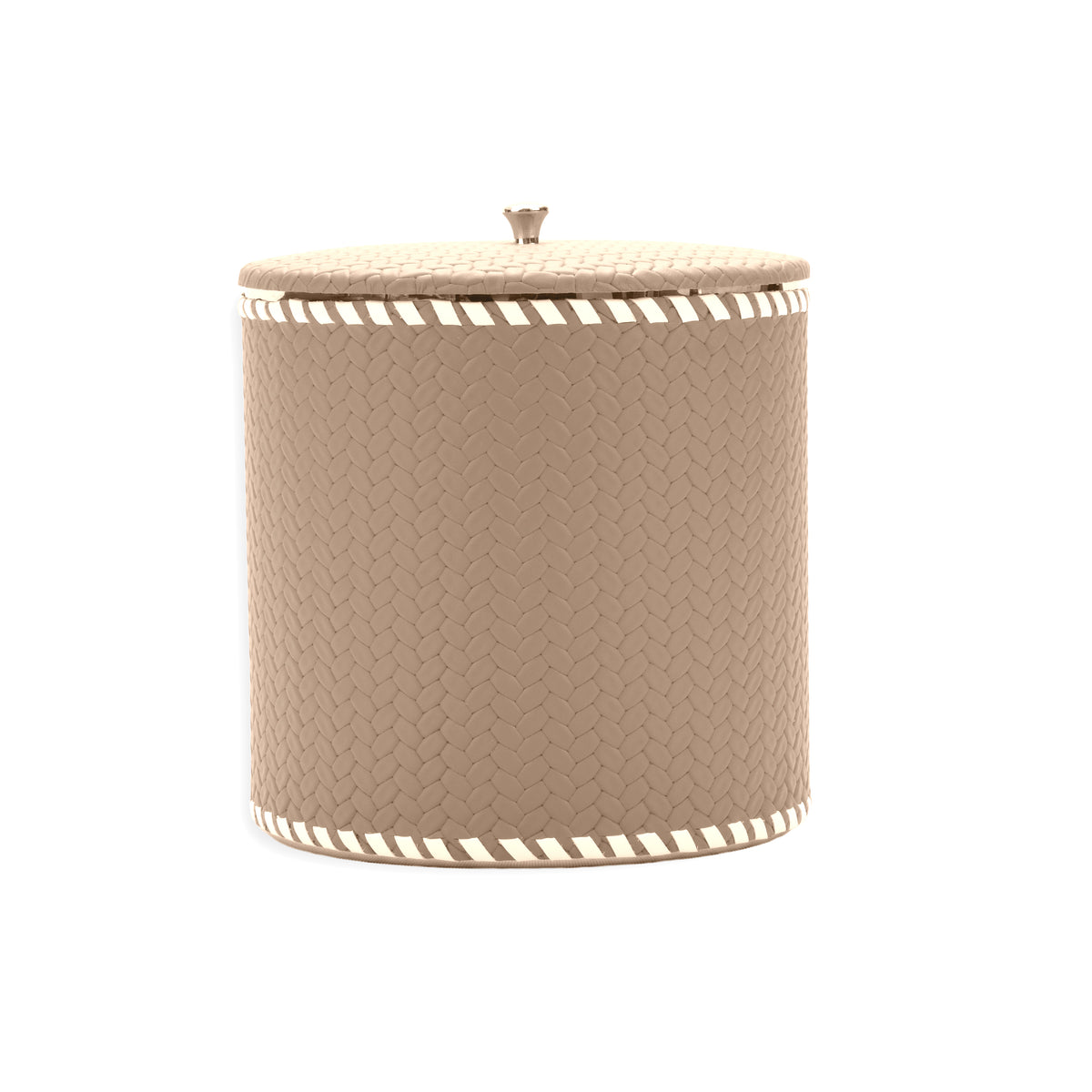 Pale beige bucket, lacing and leather matched in tone around the 13 cm cylinder