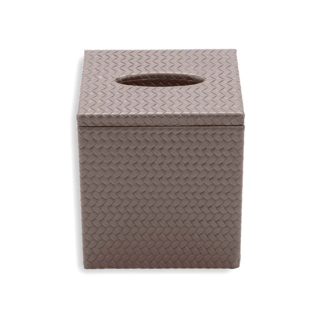 Taupe grey-brown cover, the oval slot centred in the 14 cm wide lid