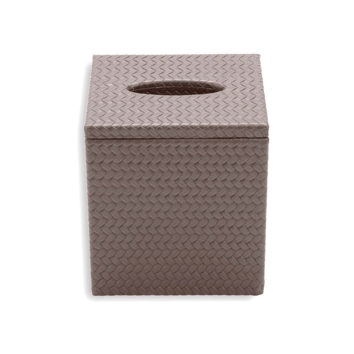 Taupe grey-brown cover, the oval slot centred in the 14 cm wide lid
