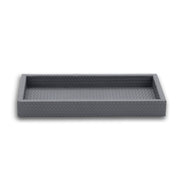 Grey mini tray from above right, the 15 cm width shallow between two long walls