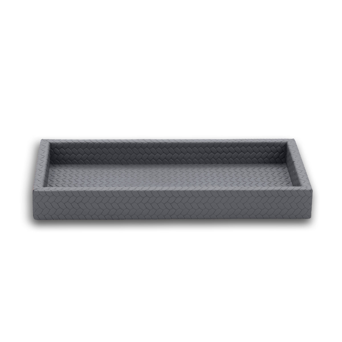 Grey mini tray from above right, the 15 cm width shallow between two long walls