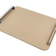 Pale sand panel at the same angle, the woven emboss covering the whole 36.5 cm face