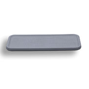 Grey placemat, the emboss reading as fine diagonal ribs across the 35 cm width