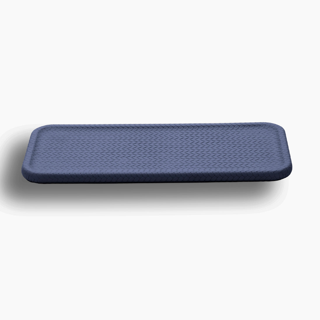 Navy blue 35.5 × 16.5 cm slim tray whole, a flat 1 cm leather-covered panel