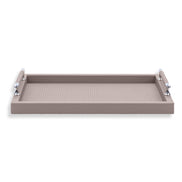 Taupe grey-brown tray, its 3.5 cm wall meeting the floor in a soft radius