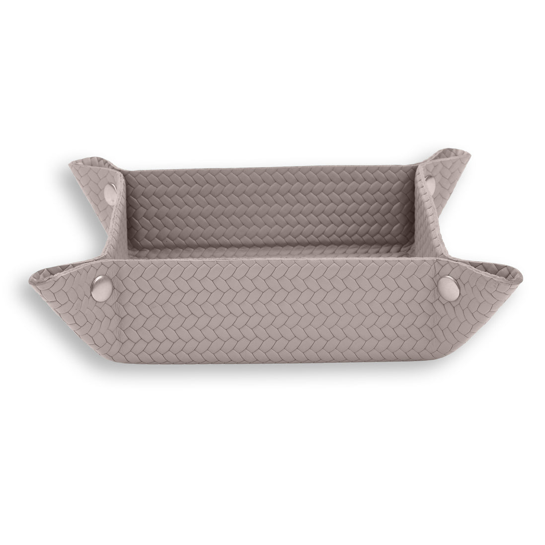 Taupe grey-brown tray, both long walls standing upright over the 18.5 cm floor