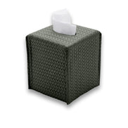 Dark olive khaki cover, the raised weave reading coarsest at the top edge where the lid overhangs the 11.5 cm body