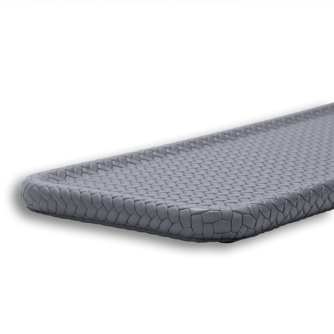 Orange slim tray, the braided outer edge worked around the full corner radius