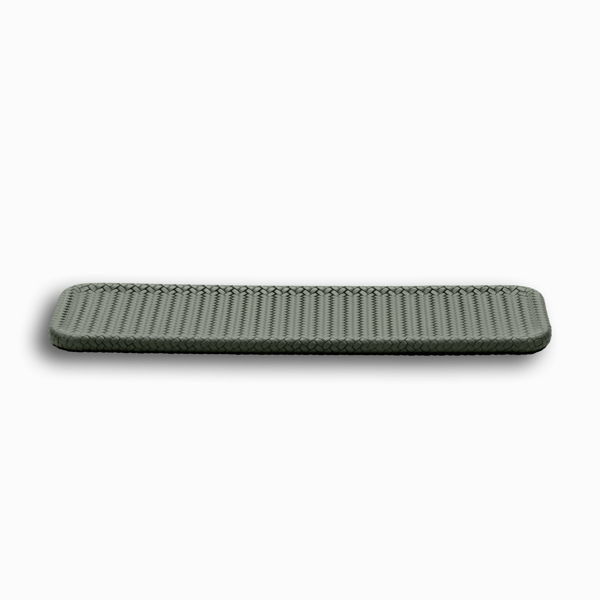 Khaki slim tray straight on, its full 29.5 cm length and flat, even stance