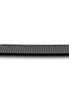 Black slim leather tray in side elevation, showing how low the 1 cm profile sits on a surface