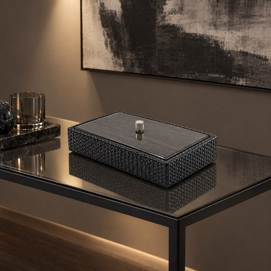 Leather Box with Mahogany Lid – Small — the art gallery corridor on the lower deck