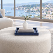 Square Woven Leather Tray – Handleless, 36 cm — styled centrepiece in the sky lounge