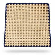 Natural bamboo placemat in a cane weave with hand-woven border, 40 x 40 cm