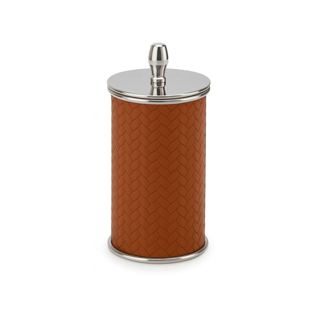 The cotton pad holder open, steel interior visible