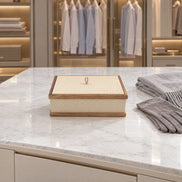 Walnut-Framed Leather Storage Box – Medium — the owner's walk-in wardrobe
